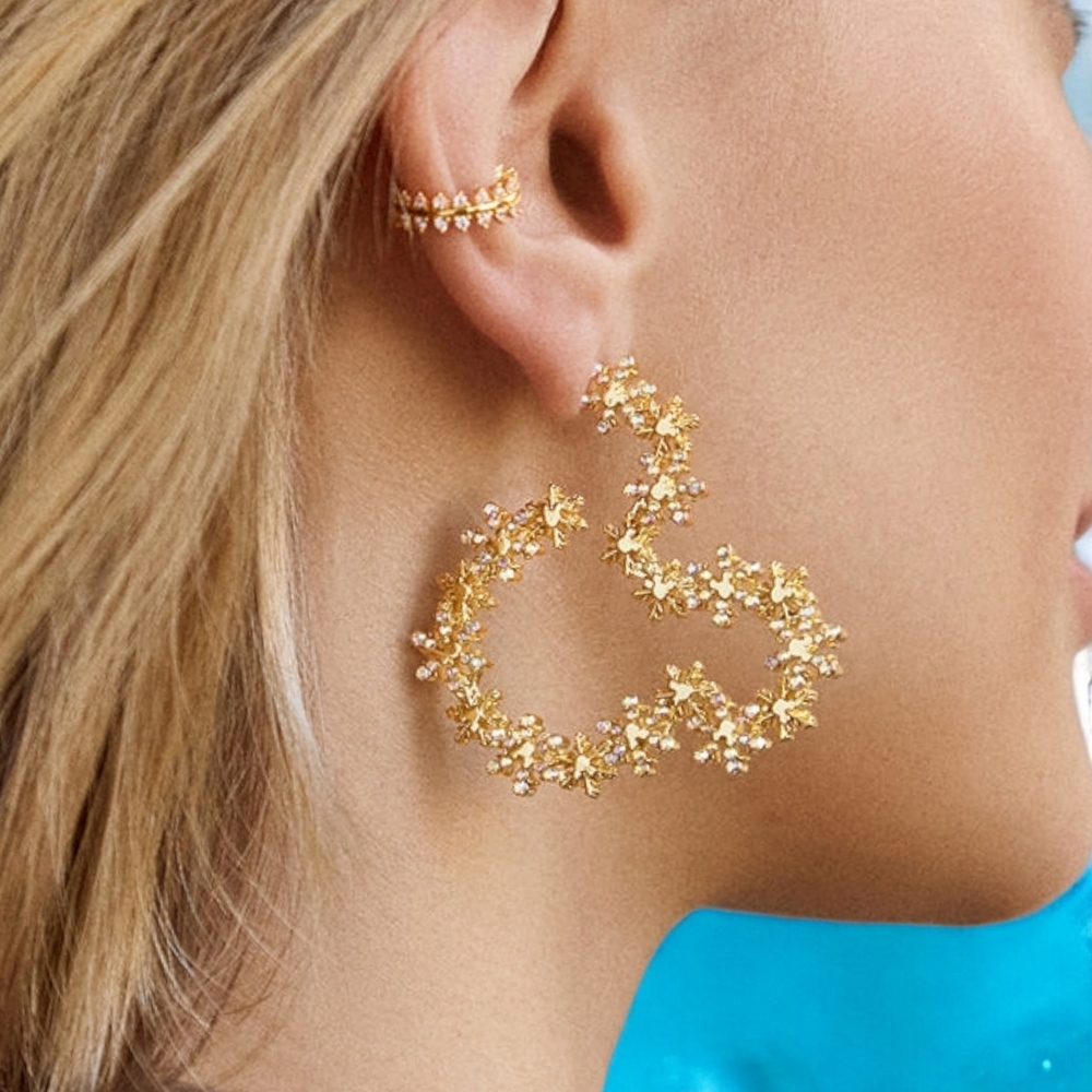 NEW Disney Mickey Mouse Let It Glow Glass Stones Earrings Officially Licensed - Picture 2 of 3